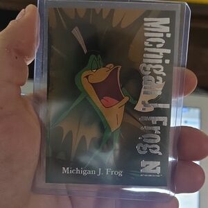 Michigan J. Frog Trading Card with Green and Black Design